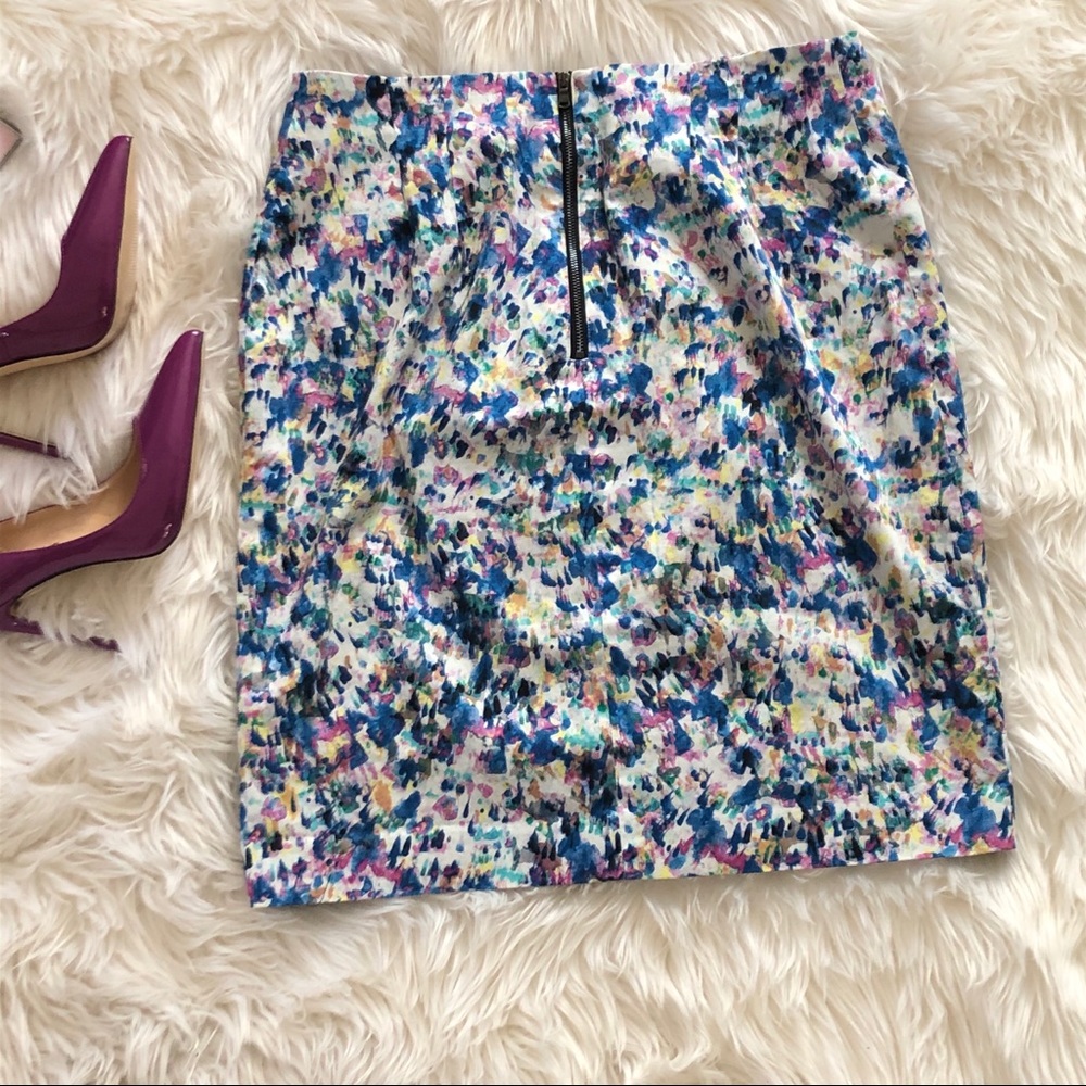Ann Taylor Multicolored Pencil Skirt 10 Petite New - Picture 3 of 8